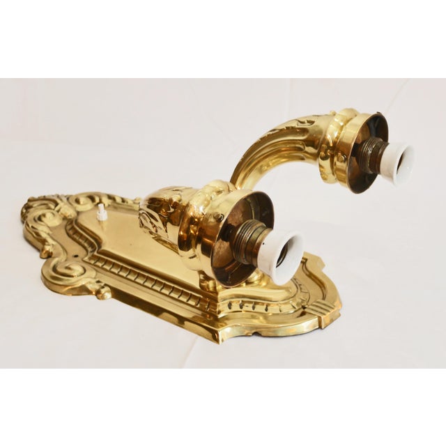 Gold Art Nouveau Wall Lamp, 1890s For Sale - Image 8 of 15