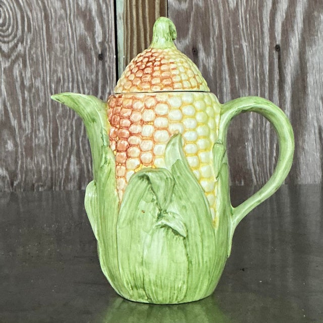 Italian Vintage Italian Corn Cob Teapot For Sale - Image 3 of 7