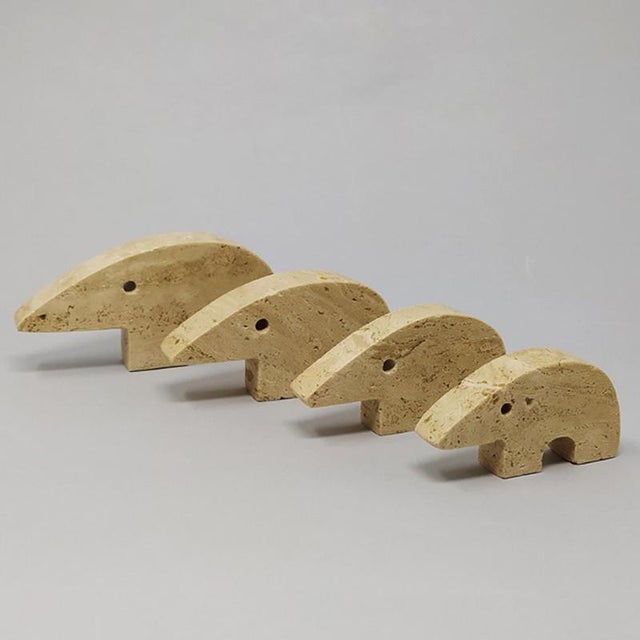 Mid-Century Modern Travertine Anteater Sculptures by Enzo Mari for F.lli Mannelli, 1970s, Set of 4 For Sale - Image 4 of 15