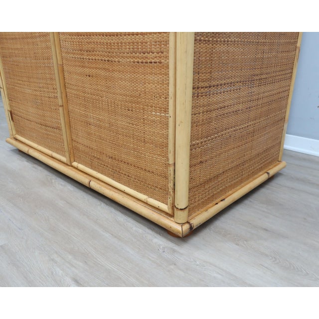 Vintage Bamboo & Rattan Freestanding Wardrobe from Dal Vera, 1970s For Sale - Image 17 of 18