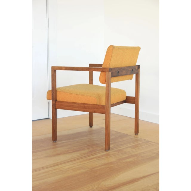 Mid-Century Modern Vintage Mid-Century Modern Wood & Upholstered Arm Chair For Sale - Image 3 of 11