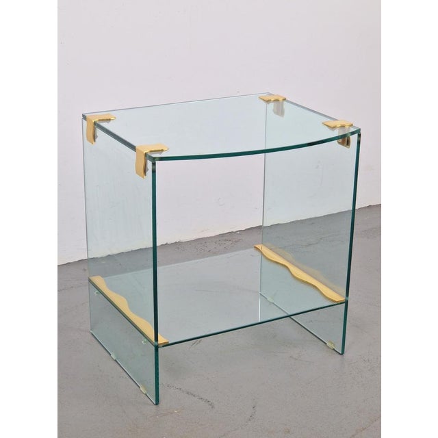 Vintage Regency Brass & Glass Side Table, 1970s For Sale - Image 10 of 13