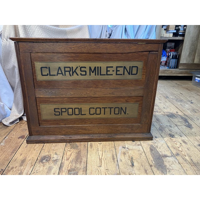 Antique Clark’s Mile‑End Spool Cotton Cabinet – Late 1800s Store Display - Unique Side Table For Sale - Image 11 of 16