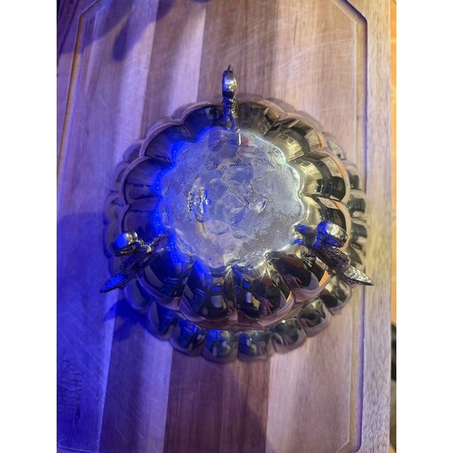1950s Taxco Mexican 925 Sterling Silver Centerpiece Ortega Footed Bowl 636 Grams With Figural Handles For Sale - Image 13 of 14