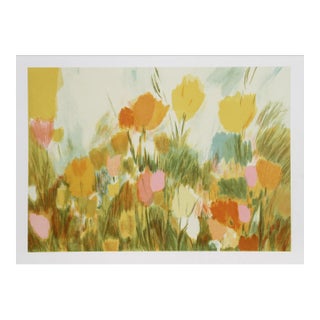 1970s "Day Flowers" Lithograph by Joan Paley For Sale