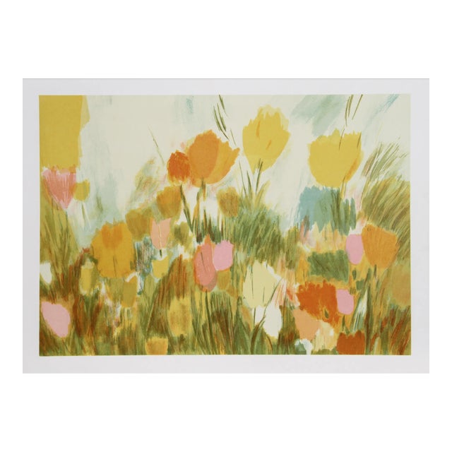 1970s "Day Flowers" Lithograph by Joan Paley For Sale