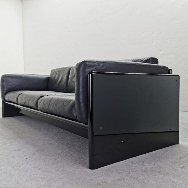 Black Leather Sofa by Gavina for Studio Simon, 1970s For Sale - Image 10 of 15