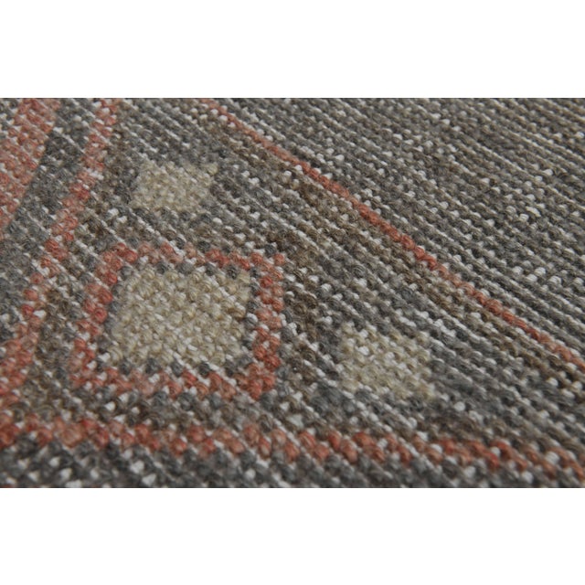 1970s Vintage Handmade Wool Cotton Terracotta Runner Rug For Sale - Image 4 of 11