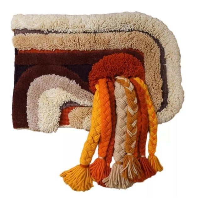 Mid-Century Modern German Wool Wall Tapestry, 1970s For Sale - Image 6 of 6