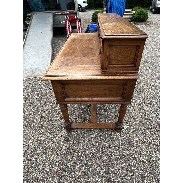 Brown French Oak Antique Writing Desk For Sale - Image 8 of 18