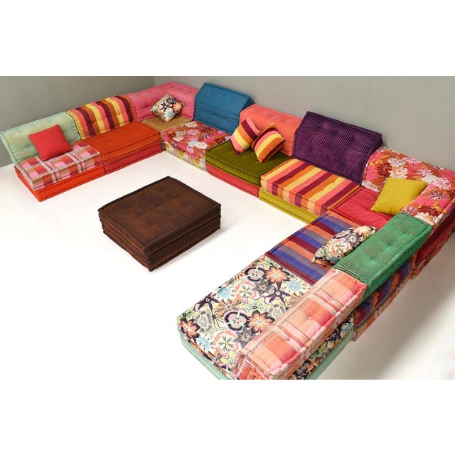 1980s Large Mah Jong Sofa in Original Fabric attributed to Hans Hopfer for Roche Bobois, 1980s, Set of 35 For Sale - Image 5 of 18