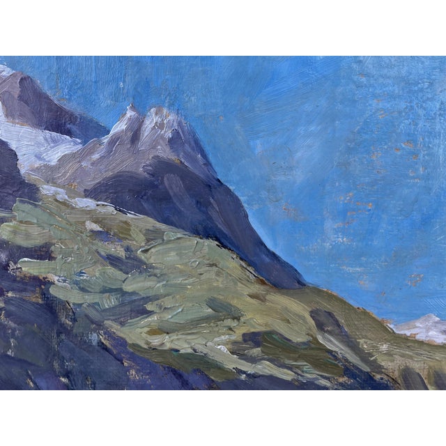 Mountain Landscape, 1950s, Oil Painting, Framed For Sale - Image 7 of 13