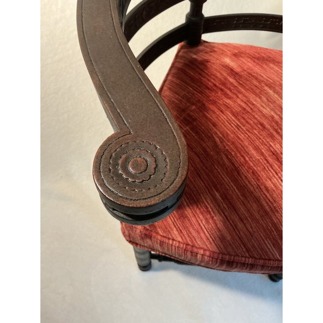 Antique Carved Rosewood Roundabout Corner Chair, American 1870-80 For Sale - Image 11 of 12