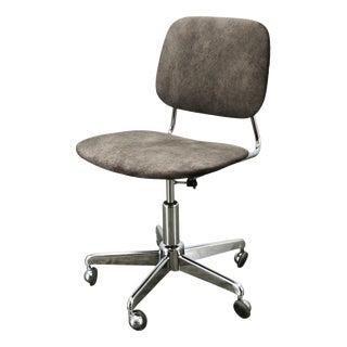 Italian Swivel Office Chair with Chrome Base, 1970s For Sale