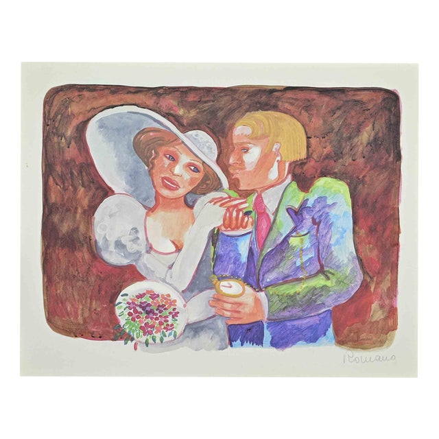 Daniela Romano, Newlyweds, 1980s, Lithograph For Sale