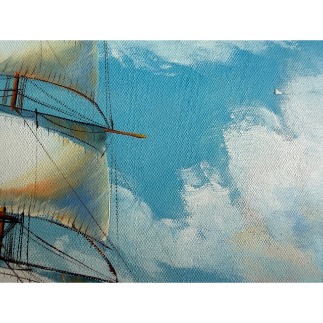K. Dossi Original Sailing Ship Oil Painting, Nautical Seascape, Maritime Art For Sale - Image 4 of 12