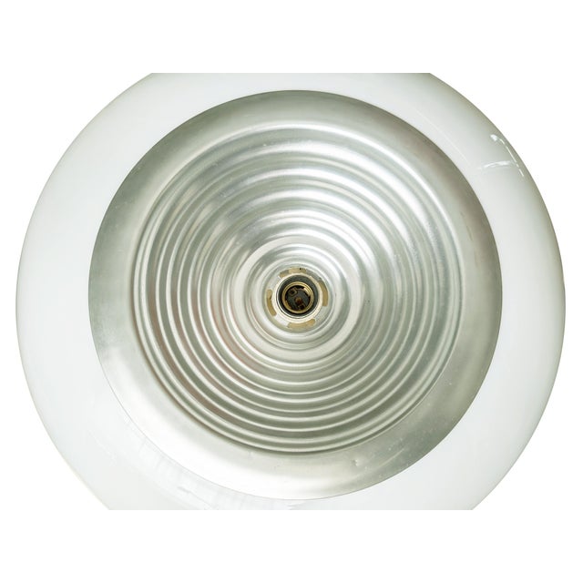 Flos White Opaline Glass, Aluminum & Plastic Pendant by Achille & Pier Giacomo Castiglioni for Flos, 1960s For Sale - Image 4 of 14