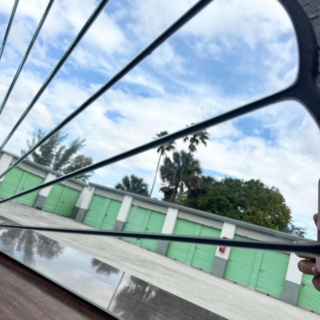 1980s Vintage Decorative Art Deco Sculpted Fan Mirror For Sale - Image 5 of 6