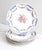 Set of six antique English Ovington Bros serving plates, hand decorated with elegant floral swags and gold rims. Hand-...