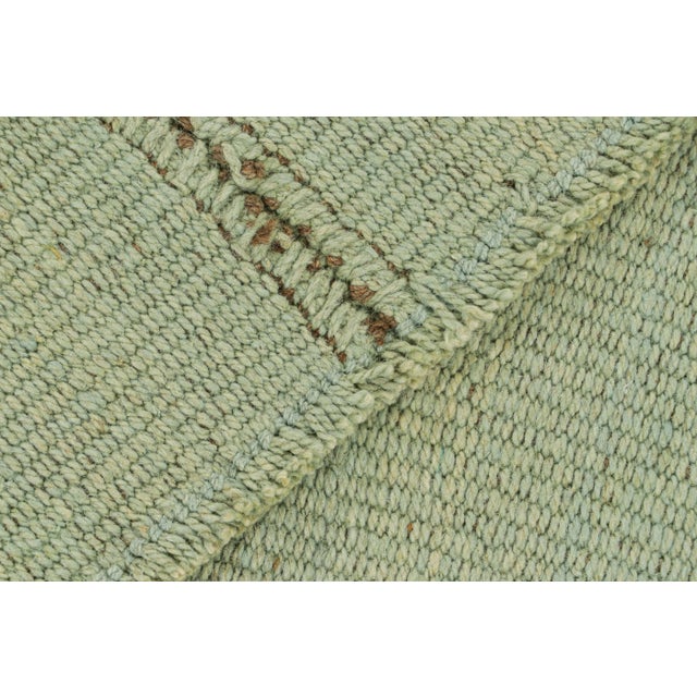 Textile Rug & Kilim’s Contemporary Kilim in Seafoam Green and Blue Textural Stripes For Sale - Image 7 of 7