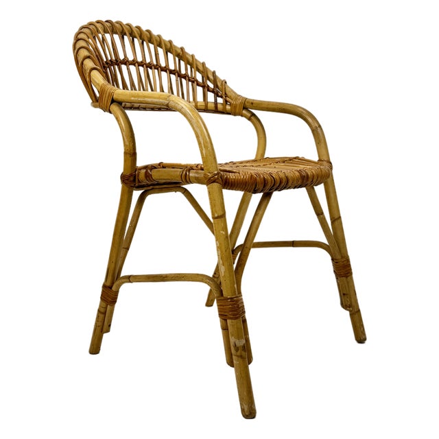 Mid-Century Bamboo Chair, Italy, 1960s For Sale