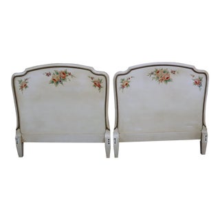 Paint Decorated Twin Headboards/Pair For Sale