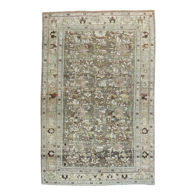 Antique Zabihi Collection Persian Bidjar Accent Rug - 4'5" x 6'8" For Sale
