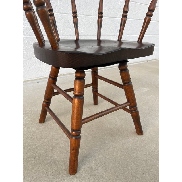 Vintage Windsor Inspired Pub Style Captain’s Chair For Sale - Image 12 of 15