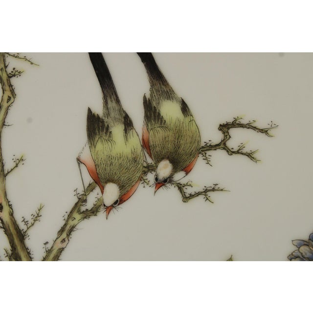 Vintage Chinese Pair of Hand Painted Porcelain Plaques For Sale In Philadelphia - Image 6 of 12