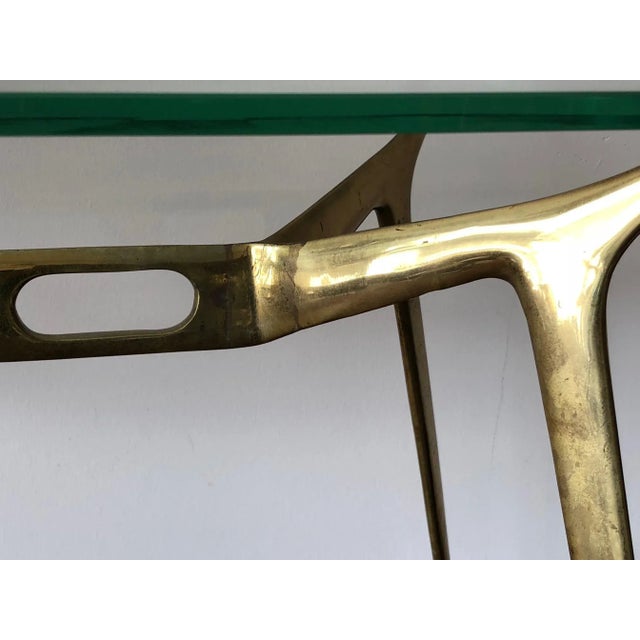 Cesare Lacca Glass Top Brass Cocktail Table For Sale - Image 10 of 11