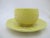 Yellow Mid 20th Century Secla Portugal Yellow MCM Majolica Cabbage Leaf Tea Cup & Saucer Set of 4 For Sale - Image 8 of 10