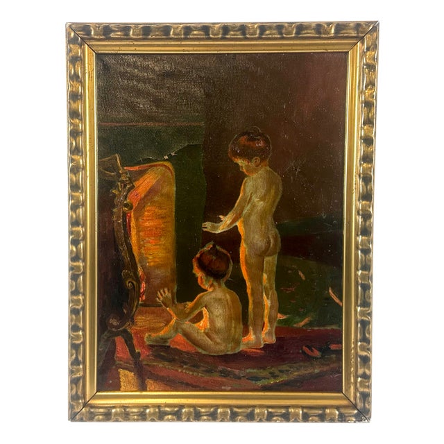 After Paul Peel, After the Bath, 1900s, Oil on Canvas, Framed For Sale
