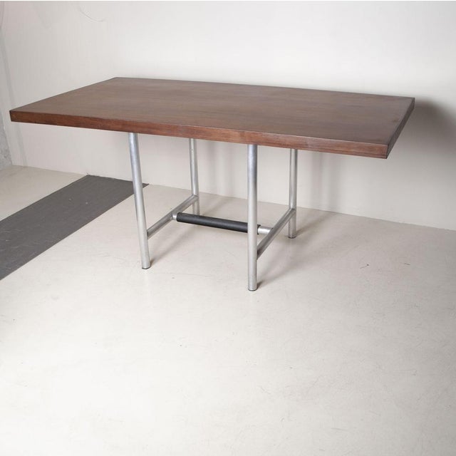 Wood Wooden Desk with Metal Structure and Handable Drawers, 1960s For Sale - Image 7 of 14