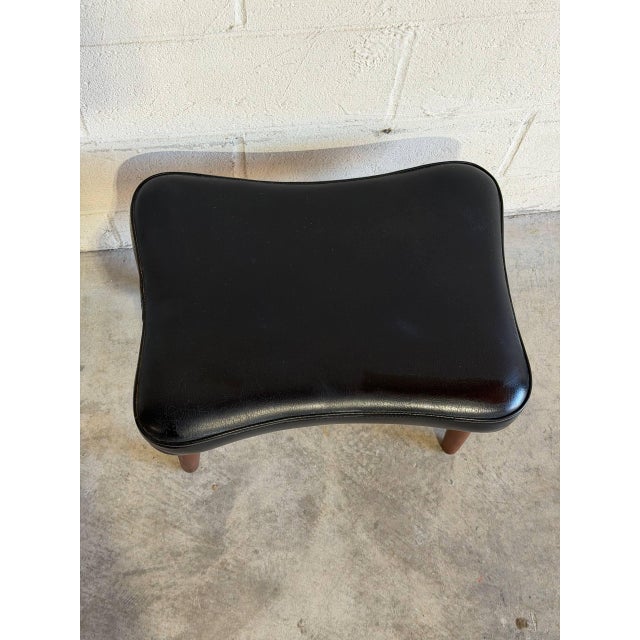 Black Black Leather Teak Ottoman Danish Mid-Century Modern 1960s For Sale - Image 8 of 8