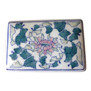 Chinoiserie Style Floral Trinket Box For Sale