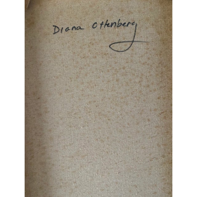 Blue Vintage Oil Painting on Canvas of Female Nude, Signed Diane Ottenberg Circa 1950 For Sale - Image 8 of 8