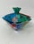 Contemporary Venetian Glass Compote Box With Lid Hand Painted For Sale - Image 3 of 5