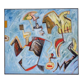 1965 Abstract Oil on Canvas Painting Signed by James L. Bruch For Sale