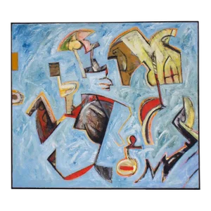 1965 Abstract Oil on Canvas Painting Signed by James L. Bruch