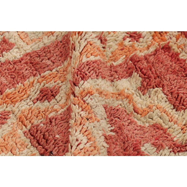 Textile Vintage Moroccan Rug in Pink and Rust With Geometric Medallion - Rug & Kilim For Sale - Image 7 of 8