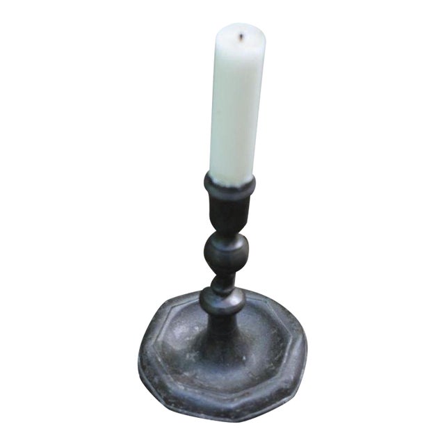 Pewter Dutch Candlestick For Sale