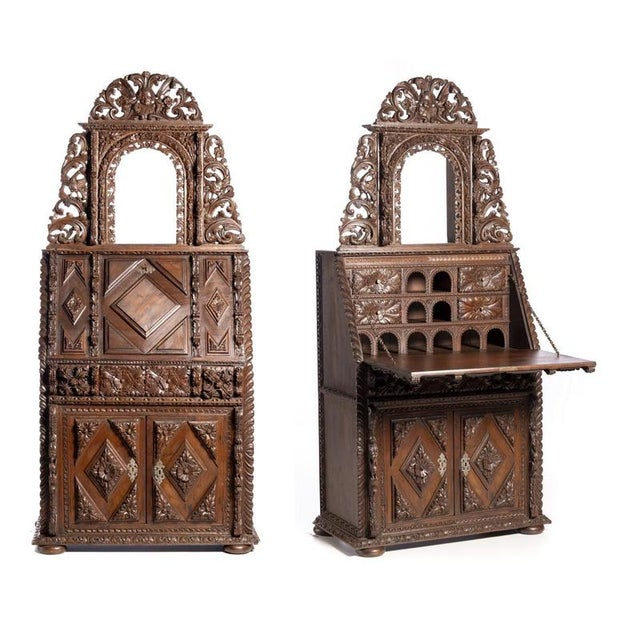 19th Century Rustic Writing Desk with Niche For Sale - Image 6 of 6