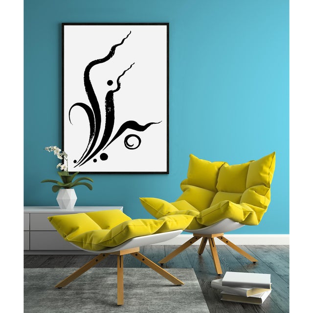 Contemporary Pair - Sumi Brush Ink Abstracts - 28" × 40" Framed Canvases For Sale - Image 3 of 5