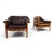 Coja Living Room Set with 3-Seater Sofa and 2 Lounge Chairs in Brown Leather by Sven Ellekaer, 1960, Set of 3 For Sale - Image 4 of 18