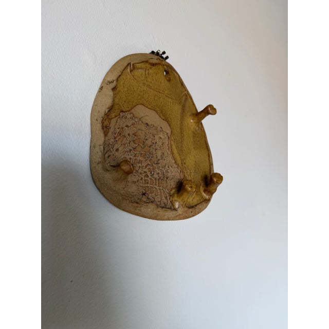 Mid-Century Modern Vintage Organic Handmade Abstract Studio Pottery Wall Sculpture, Unsigned For Sale - Image 3 of 12