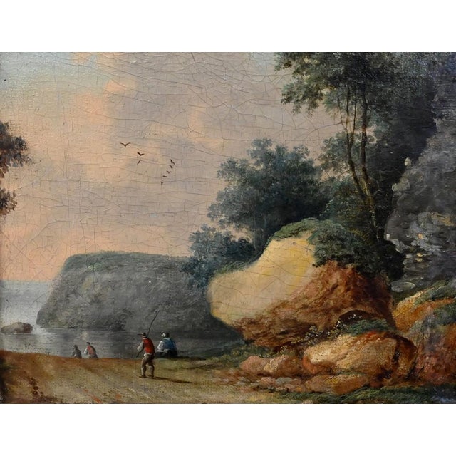 After Jean Pillement, Path Opening Onto the Sea, Oil on Panel, Late 19th Century For Sale - Image 7 of 17