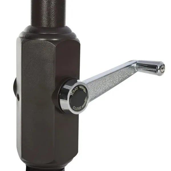 Metal Outdoor Iris Fashion Line 9ft Double Top Umbrella - Grey/White For Sale - Image 7 of 8