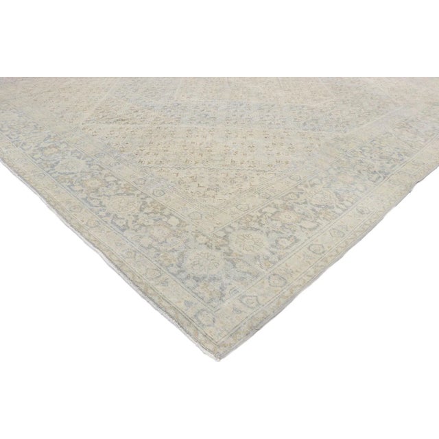 Chippendale Vintage Persian Mahi Tabriz Rug - 09'03 X 12'02 For Sale - Image 3 of 10