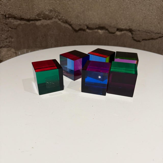 Plastic Vasa Mihich Acrylic Cube Sculptures Mid Century Post Modern For Sale - Image 7 of 12