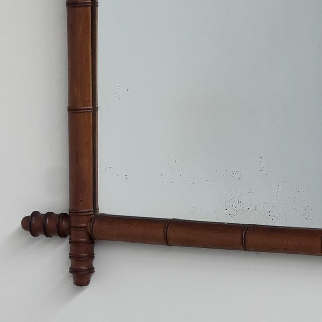 Antique Faux Bamboo Mirror, France For Sale - Image 5 of 14